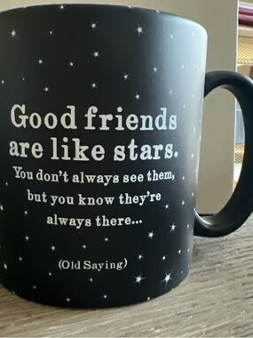 Black Ceramic 'Good Friends Are Like Stars' Mug